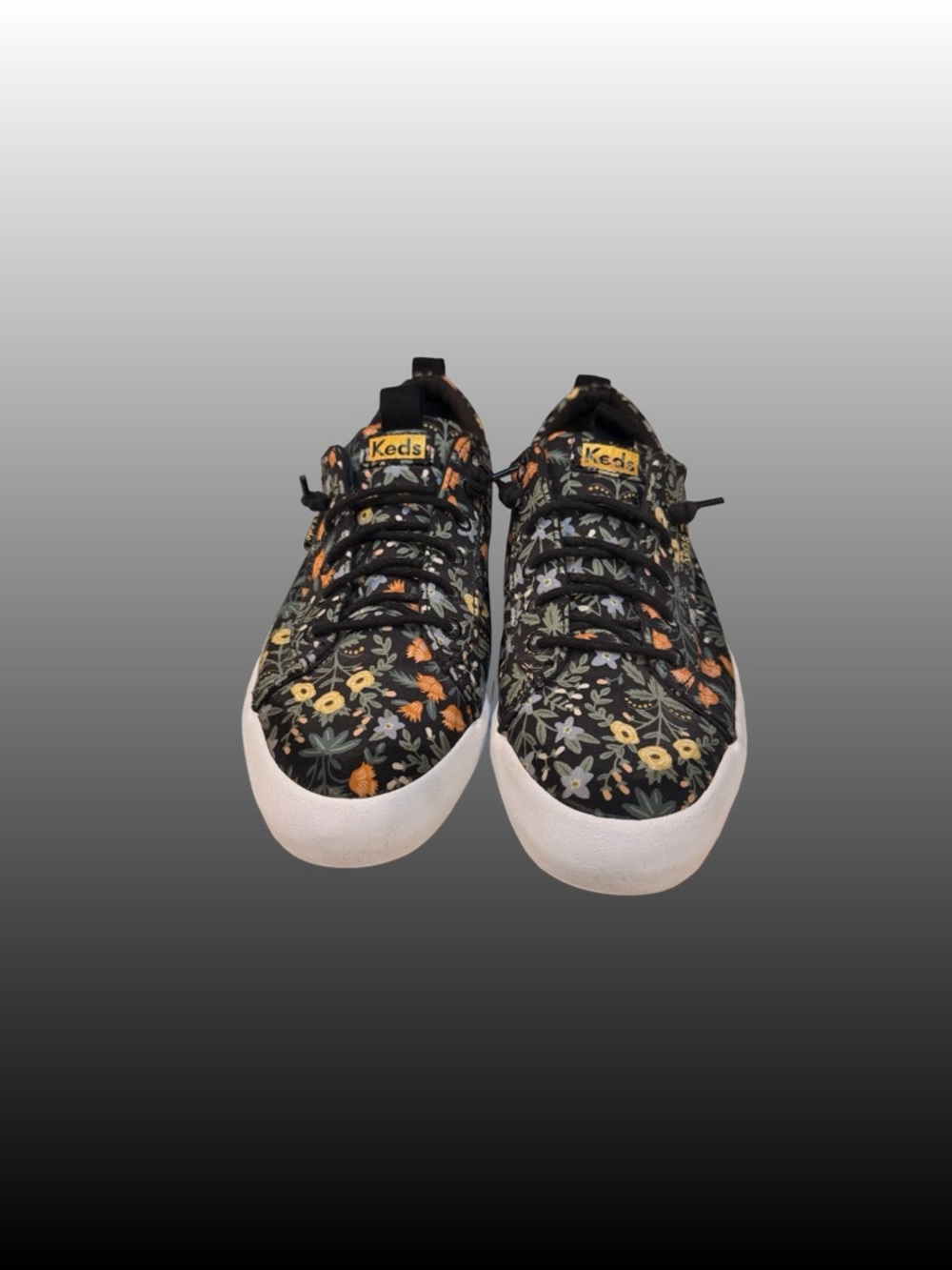 Keds x Rifle Paper Co Triple Kick Platform Sneaker Black Floral Casual Sz 8 - Picture 3 of 8